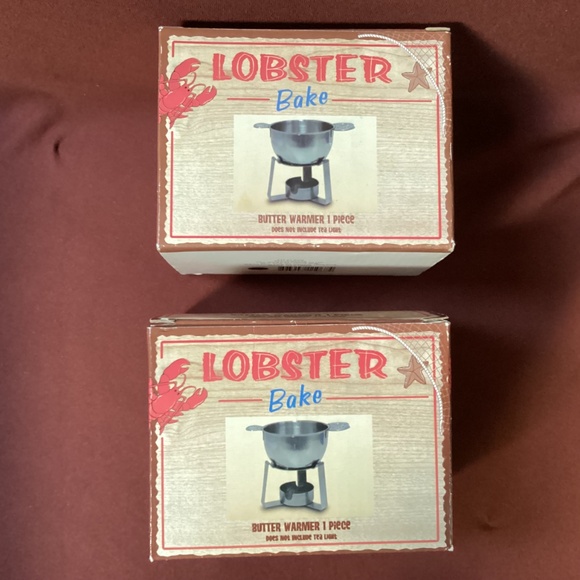 Lobster Bake Butter Warmer Bundle 2 tea lights included New without tag - Picture 2 of 6